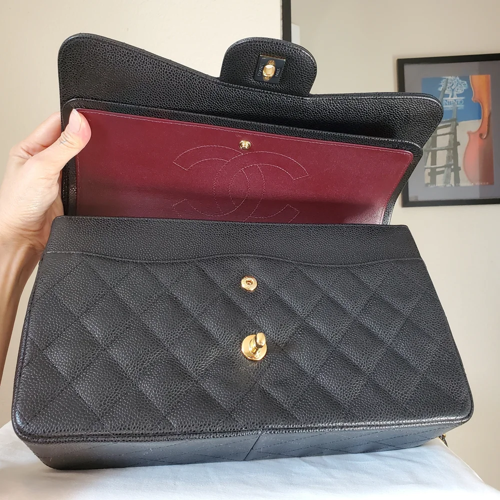 Chanel Classic Jumbo Black Caviar Gold Hw - Picture 6 of 16